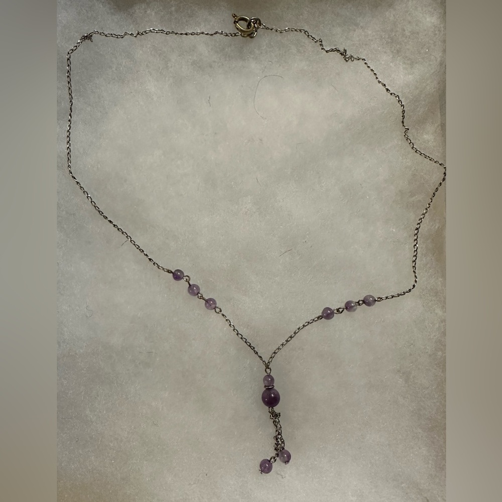 Necklace amethyst, silver